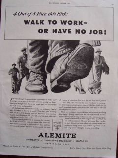 1943 Stewart Warner Alemite Lubricants & Motor Oil Advertisement