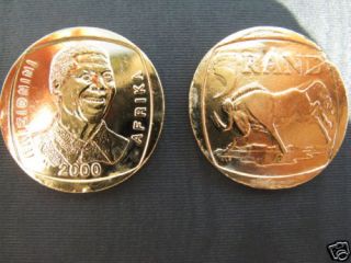 south africa nelson mandela 5 rand coin r5 gold plated  51 
