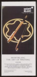 1987 mont blanc noblesse fountain pen photo print ad time