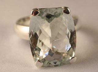 Gorgeous Radiant Aquamarine Sterling Silver Starborn Ring Size 6.0