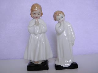 ROYAL DOULTON   TWO SIGNED FIGURINES BED TIME & DARLING HN 1978 