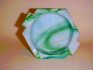 vintage nicely colored akro agate hexagonal ashtray 