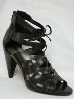 MOSSIMO BLACK GLADIATOR LACE UP OPEN TOE STRAPPY HEEL PUMP SANDALS 6 