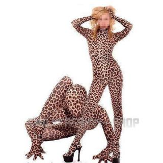 Full Body Wild Sexy Leopard Lycra Spandex Suit Halloween Zentai Party 