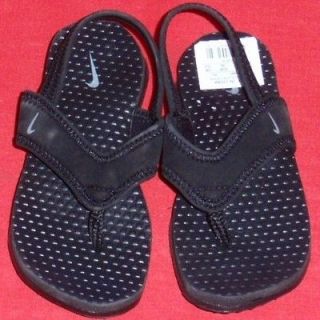 NEW Boys Girls Toddlers NIKE LITTLE CELSO Black Thongs Casual 