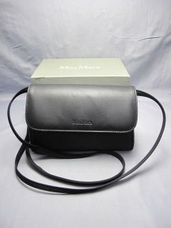 max mara italy shoulder bag leather w box auth 9006