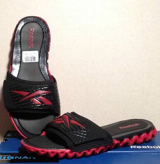 New Reebok Zignano Black/Red Adventure Slides Mens (10 12)