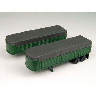 Classic Metal Works 31132 HO Scale 32 Covered Trailers (2) Green New