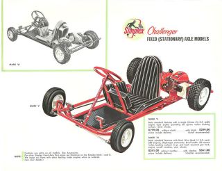   Very Rare 1960 Simplex Challenger Mk V & Mk VI Go Kart Brochure Page