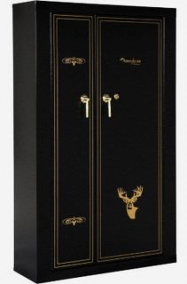 New Woodmark 16 Gun Storage Cabinet Locking Black Metal Safe Box