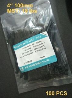 gt100mcb 4 black nylon cable ties # a5 x 100