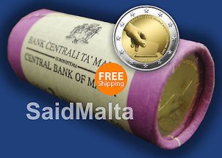 2011 Malta 2 Euro Commemorative Coin Roll of 25 Coins Uncirculated