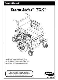   Storm TDX Power wheelchair technical service guide manual repair