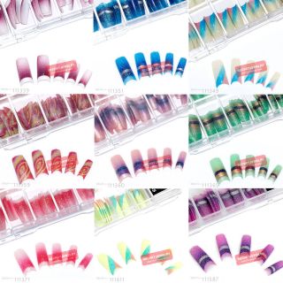   Tone Color Design French Acrylic False Nail Tips Extensions Supplies