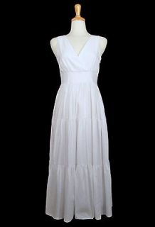 Chico’s White Linen Surplice Maxi Helen Dress Size 0.5 XS OR Small 