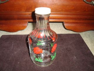 vintage duraglas juice jar with roses with metal lid time