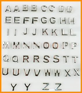 15mm Tall Leathercraft Silver Metal Single Letter Alphabet Studs Spots 