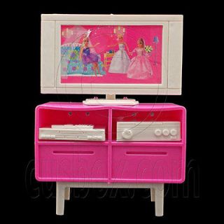 Plastic TV Stand Cabinet 16 for Blythe Barbie Dolls House Dollhouse 