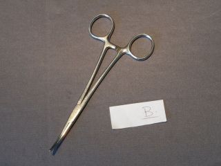 Odd Vintage Medical Equipment Instrument CURVED Surgical FORCEPS 
