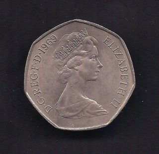 UK Great Britain 50 New Pence 1969 Coin KM # 913 Lot U5