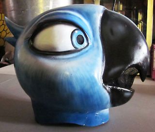   Blue Parrot Fiberglass Mascot Costume Head Adult Character Costume
