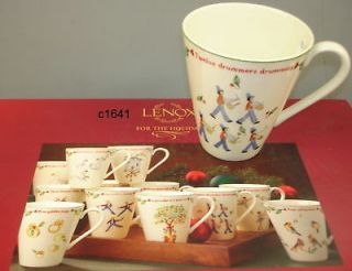 lenox holiday 12 days of christmas mug set $ 250