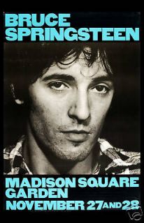   Bruce Springsteen Madison Square Garden New York Concert Poster 1980