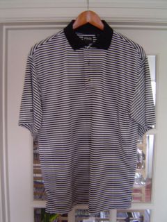 Mens Ping Collection Black & White Stripe Golf Shirt Sz Medium 