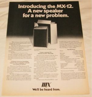 vintage magnavox mx 12 10 stereo speakers print ad 1974