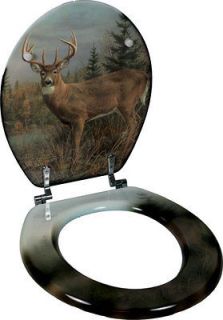 Deer Toilet Seat Rustic Cabin Art Wildlife Bath Aslo Bear ~ Moose