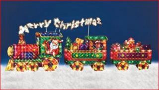Merry Christmas Train Lighted Christmas Holiday Outdoor Yard Display