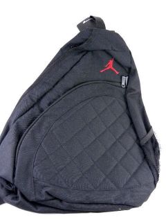 Nike Jordan Jumpman Sling Black/Quilt Pattern Zipper Book Bag BackPack 