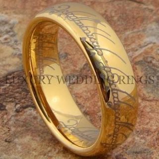 Lord The Ring Gold Tungsten Wedding Band LOTR Mens Big Power Jewelry 