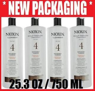 Nioxin System 4 DUOS 2 CLEANSER + 2 SCALP THERAPY 4x 25.3oz + FREE 