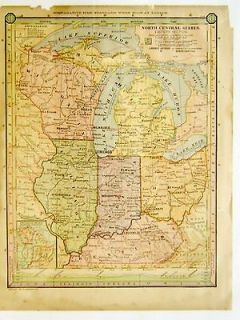 Color Map of the U.S. North Central States c.1885