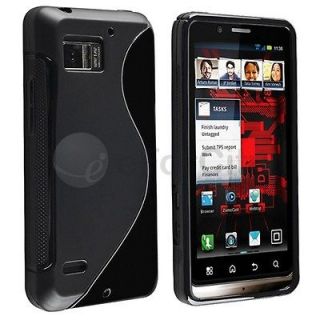 Black Gel Soft Skin TPU Case Cover For Motorola Droid Bionic 4G XT875
