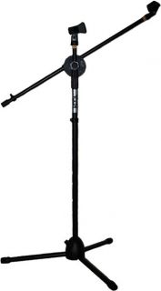 Folding Tripod Boom Microphone Mic Stand Adjustable W/Clips MS 15B