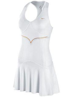 NIKE Maria Sharapova Ace Lawn Tennis Dress white/Gold L 425915 100 