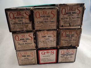 ANTIQUE Vtg Collectible QRS PLAYER PIANO Word Rolls Music Rolls 