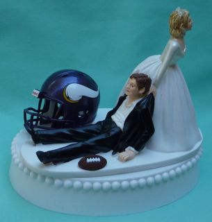 Wedding Cake Topper Minnesota Vikings Football Themed FREE Garter 