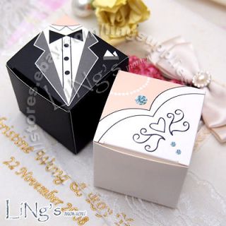 bride groom tuxedo dress decoration wedding favor gift candy box
