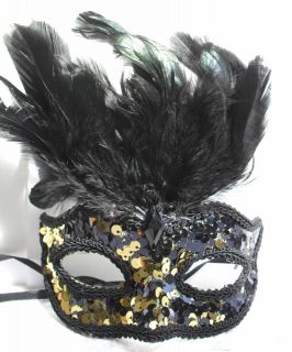 Masquerade SEXY SEQUIN FEATHER FACE EYE MASK Masked Ball Fancy Dress 