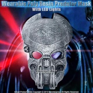wearable poly resin predator mask helmet w led lights returns