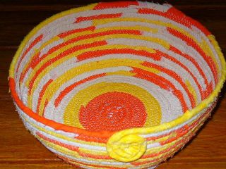 corded coiled bowl scrappy fabric candy corn rqq expedited shipping
