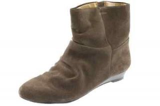Nine West NEW Workbook Brown Suede Wedge Ankle Boots Shoes R7.5/L8 