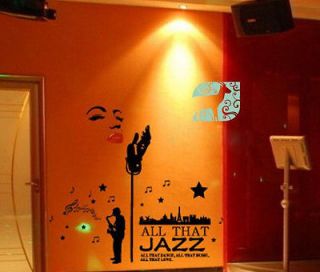 Marilyn Monroe Style Jazz Singer Wall Decor STICKER Removable Adhesive 
