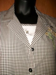 Alfred Dunner black and white layered look top in a size 14P nwot