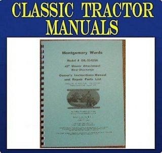 Montgomery WARDS Gilson Tractor Mower Deck Operator and Parts Manual 
