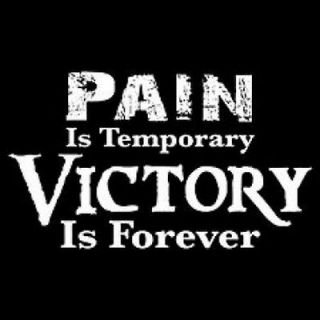 NEW~WORKOUT~PA​IN IS TEMPORARY~VICT​ORY IS FOREVER~TSHIRT​~S 3X 