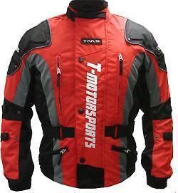 Mens RED Enduro Armor Motorcycle Jacket Touring Dual Sport Dirt Bike 